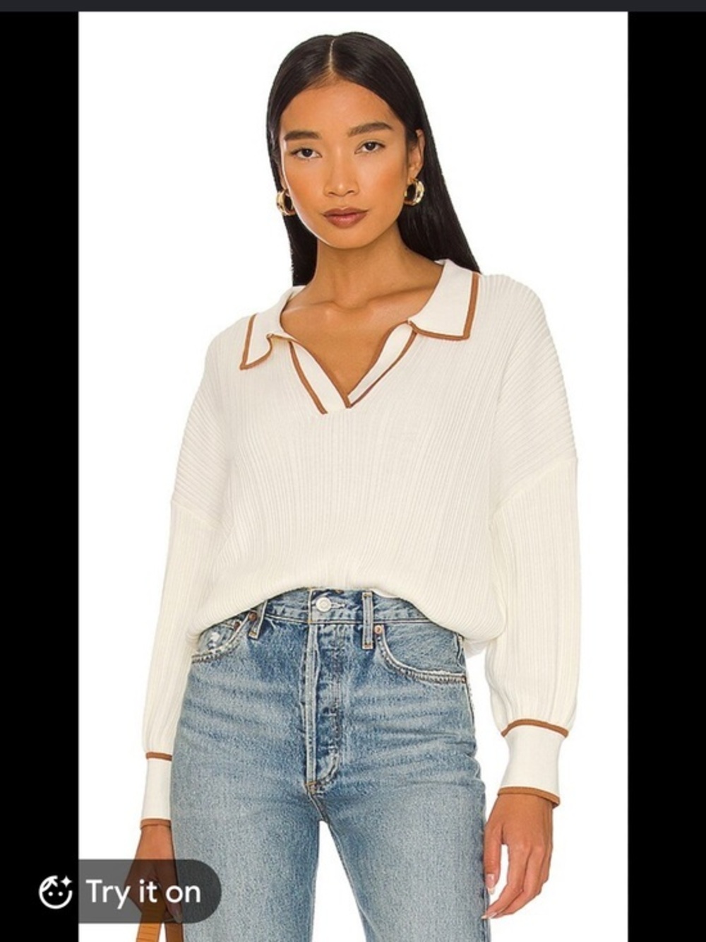 Sancia Teofila Collared knit sweater size S preppy